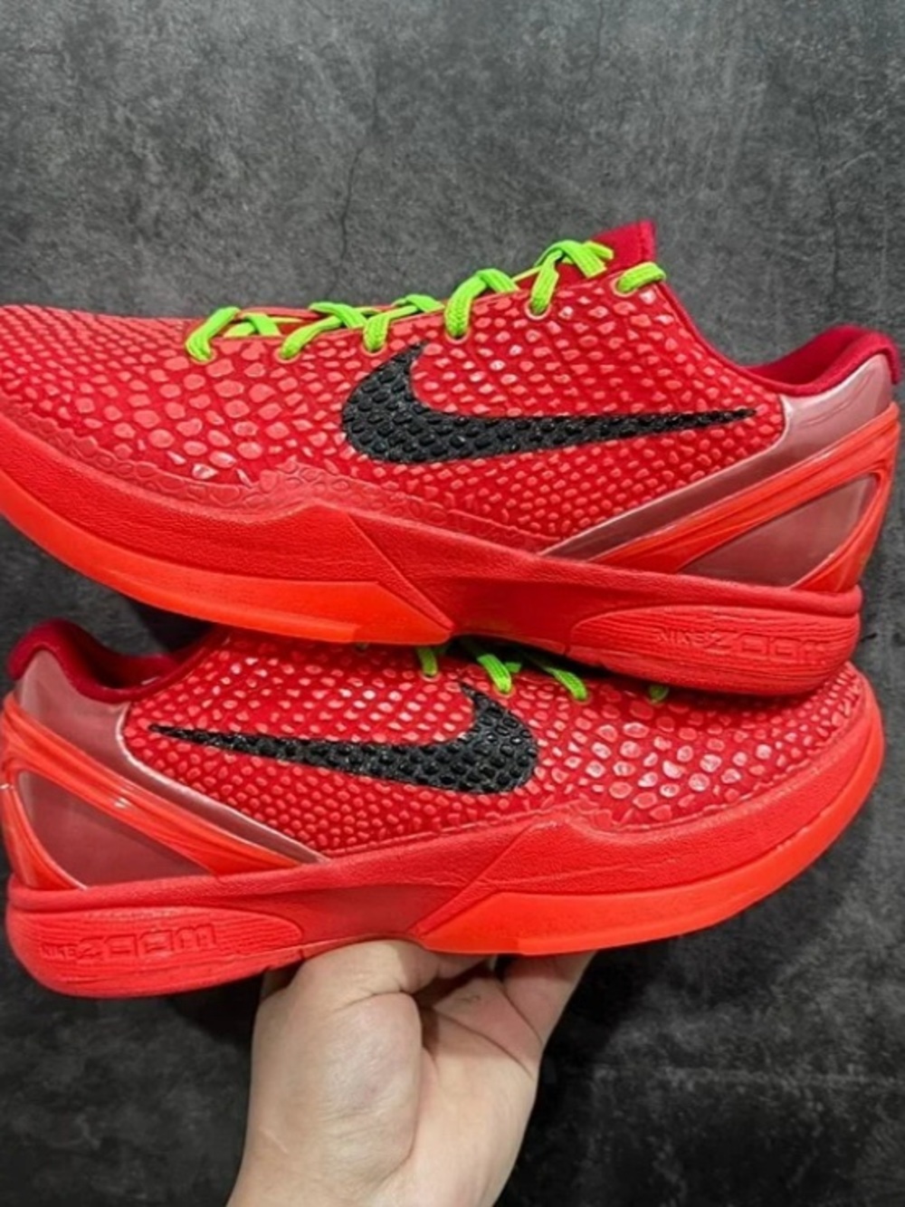 New Nike Kobe 6 Reverse Grinch Red Green Sneakers